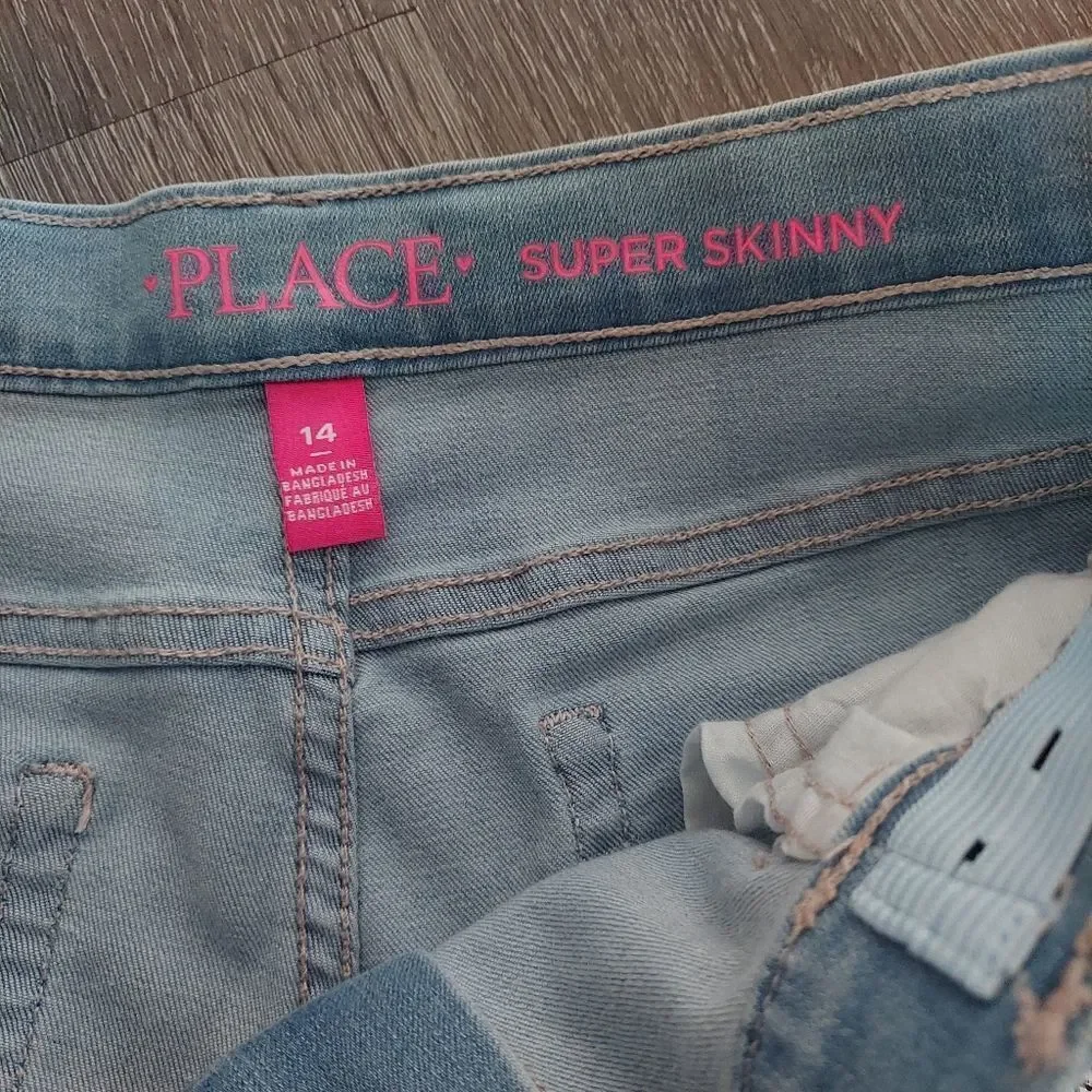The Children's Place Girls Unicorn Graphic Super Skinny Jeans Size 14
